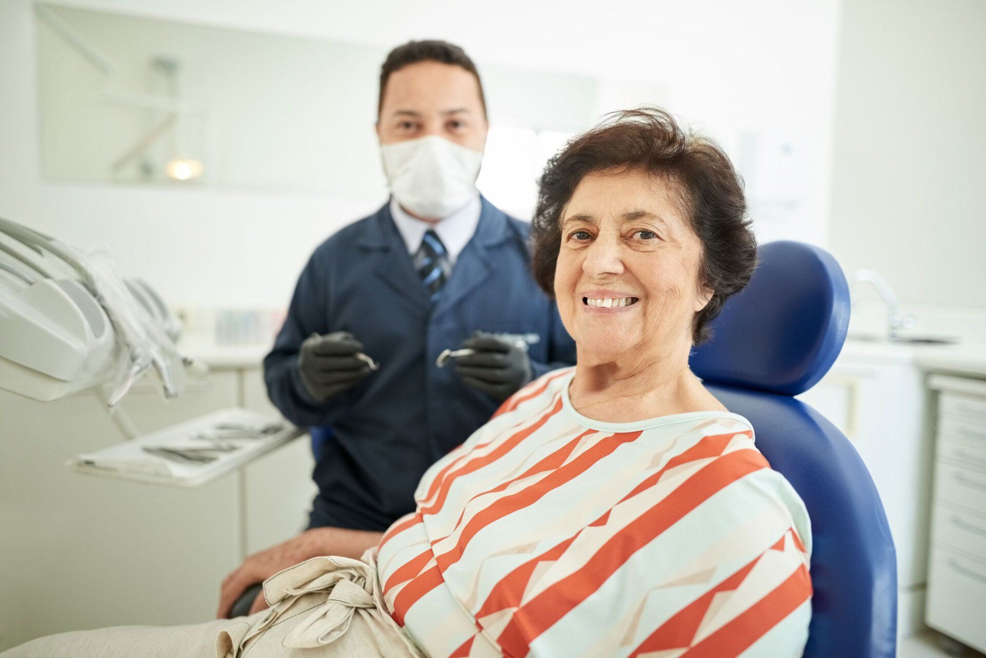 Elder Woman With Dentist — High Point, NC — David Novak DDS