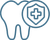 Tooth with a shield icon, symbolizing dental health protection.