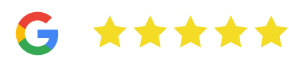 Google logo followed by five yellow stars, indicating a five-star rating.