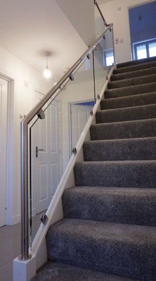 Brushed stainless steel and glass example 1