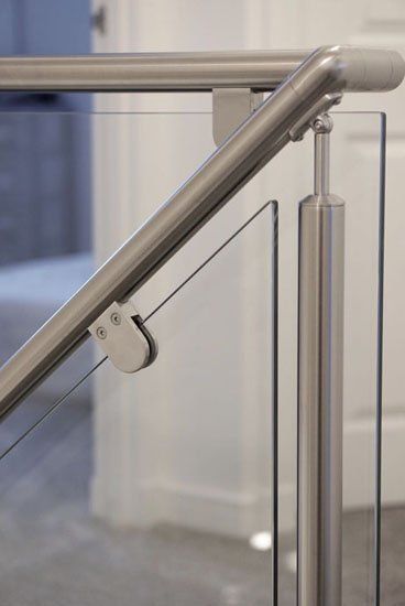 Brushed stainless steel and glass example 2