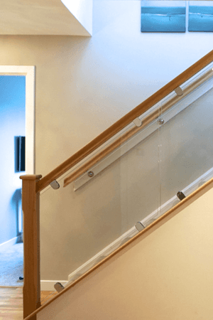Oak and glass balustrade example 6