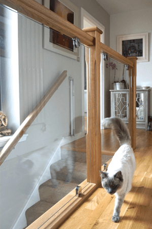 Oak and glass balustrade example 2