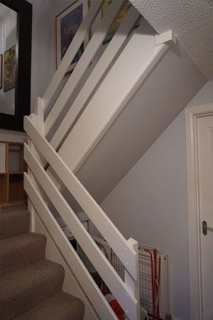White hardwood staircase