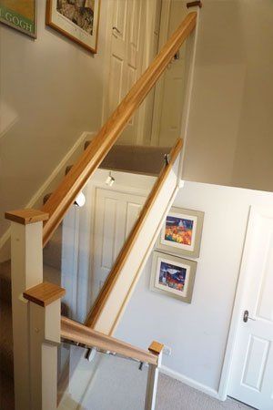Oak and glass balustrade example 1