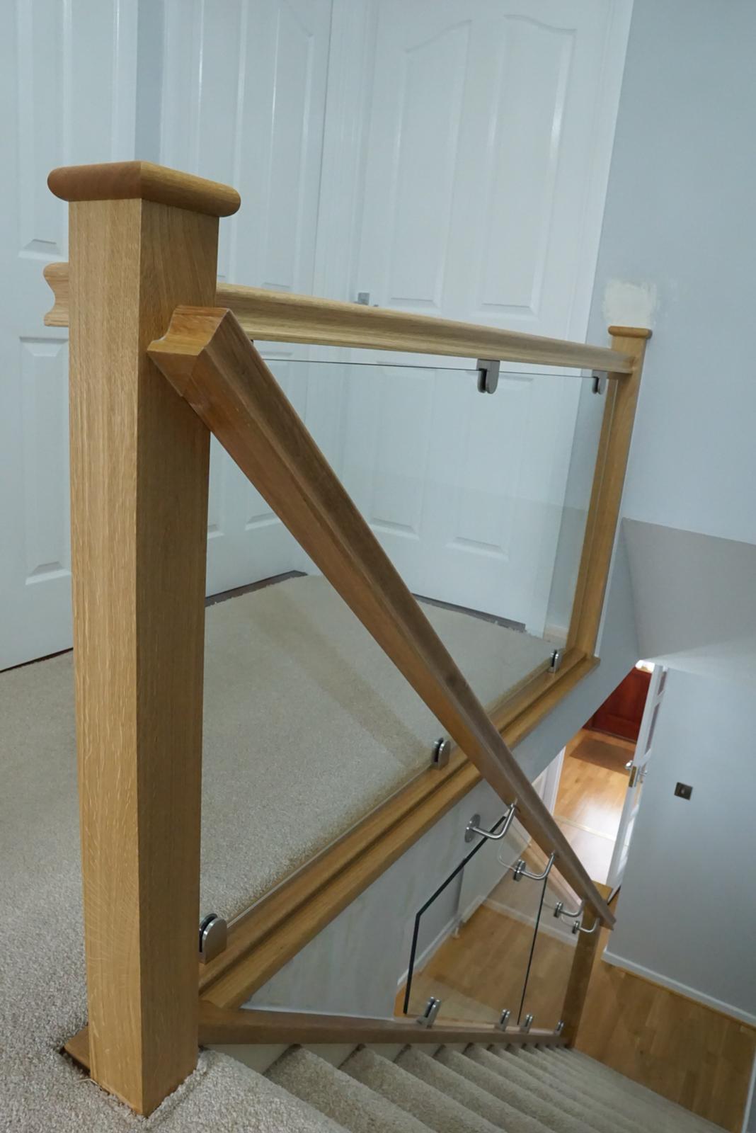 East Calder Oak and glass balustrade example 4