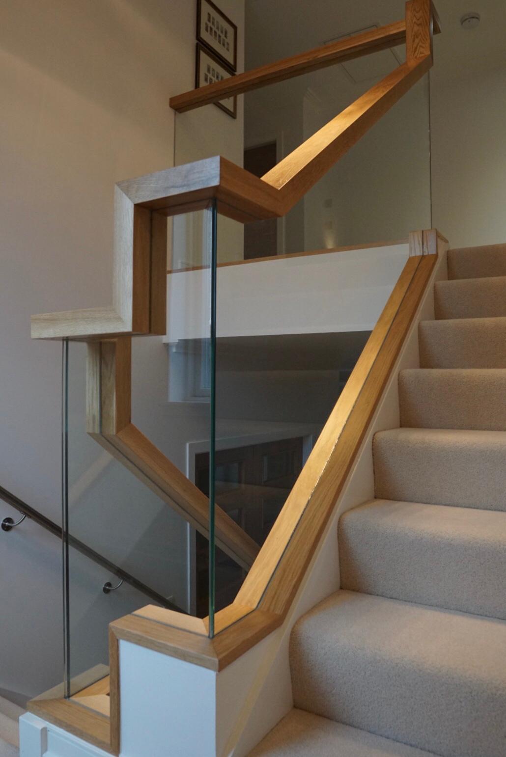 New glass balustrade with floating handrail example 2