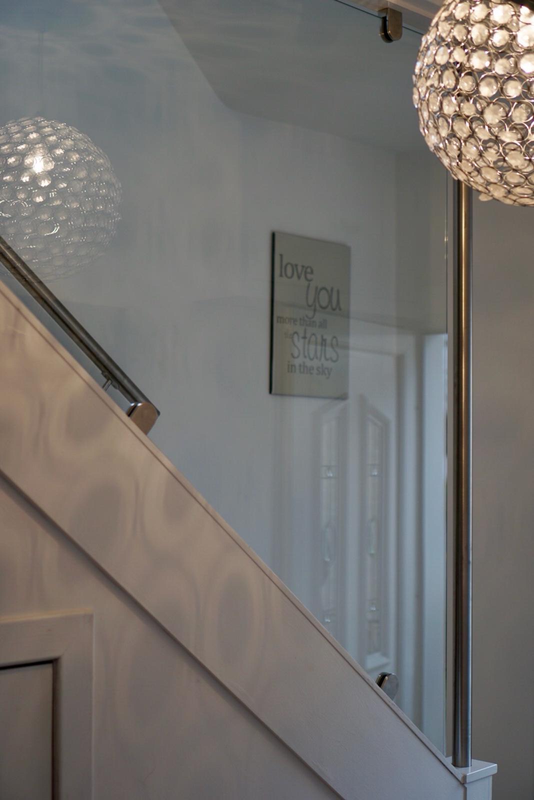 Stainless steel and glass balustrade and stainless steel handrail example 1