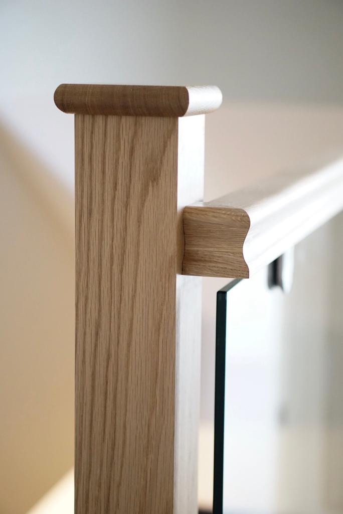 Oak and glass balustrade example 4