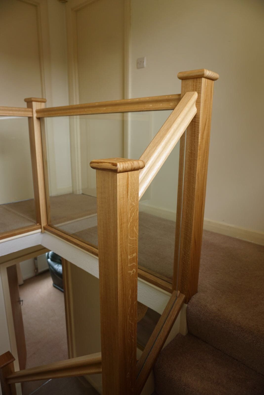 Oak and glass into glazing grooves example 3