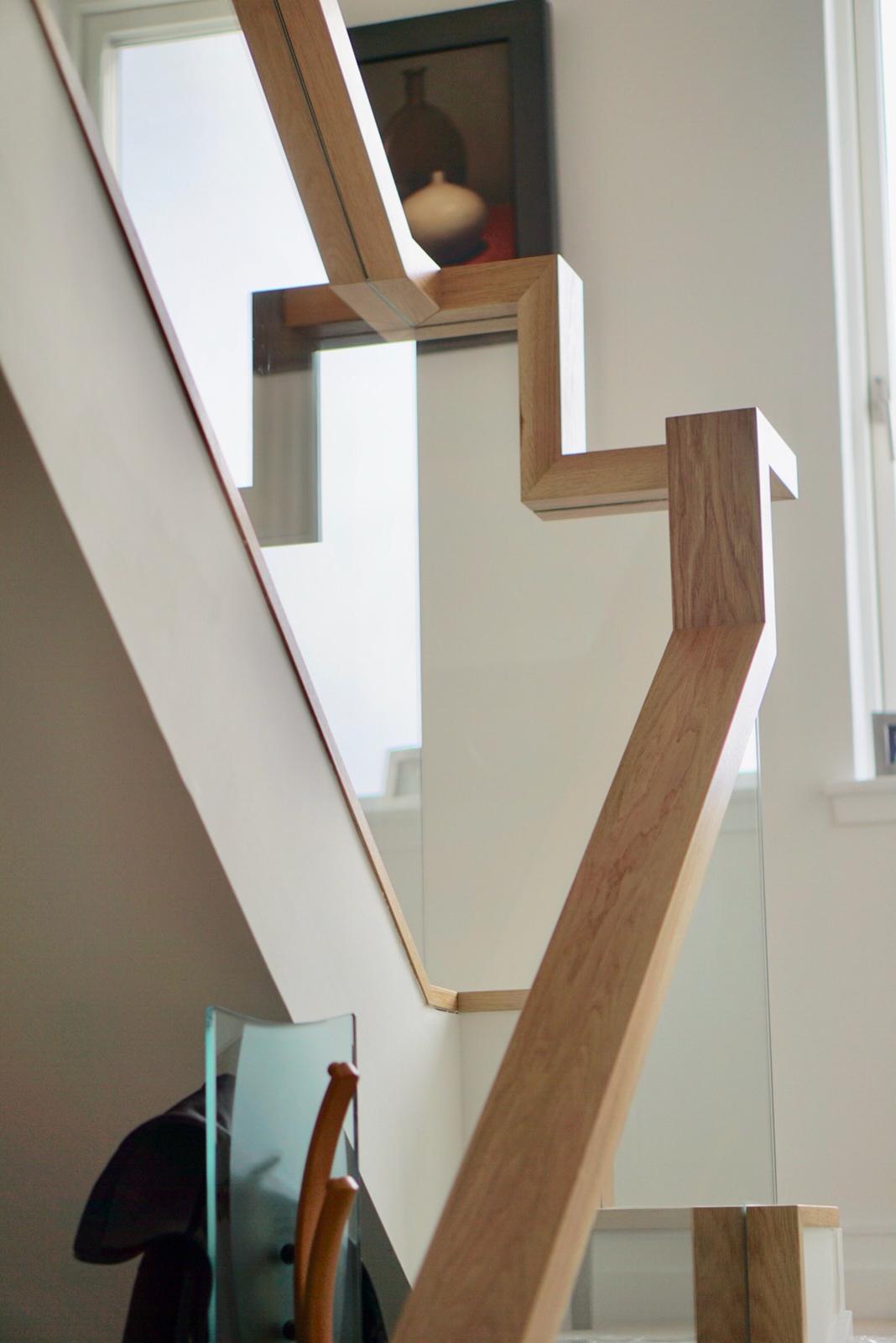 New glass balustrade with floating handrail example 13