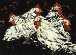 chickens painting