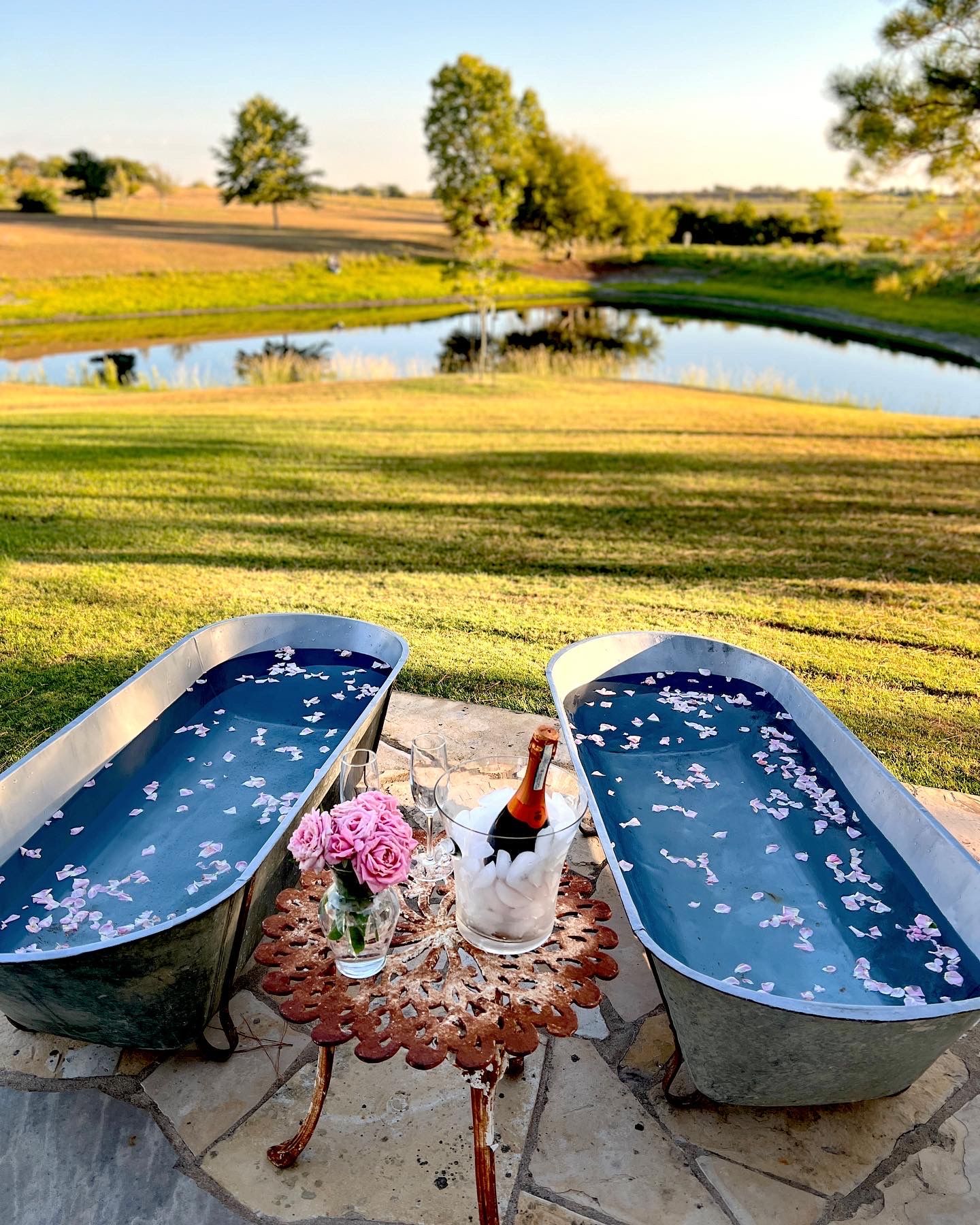 two-bathtubs-outside