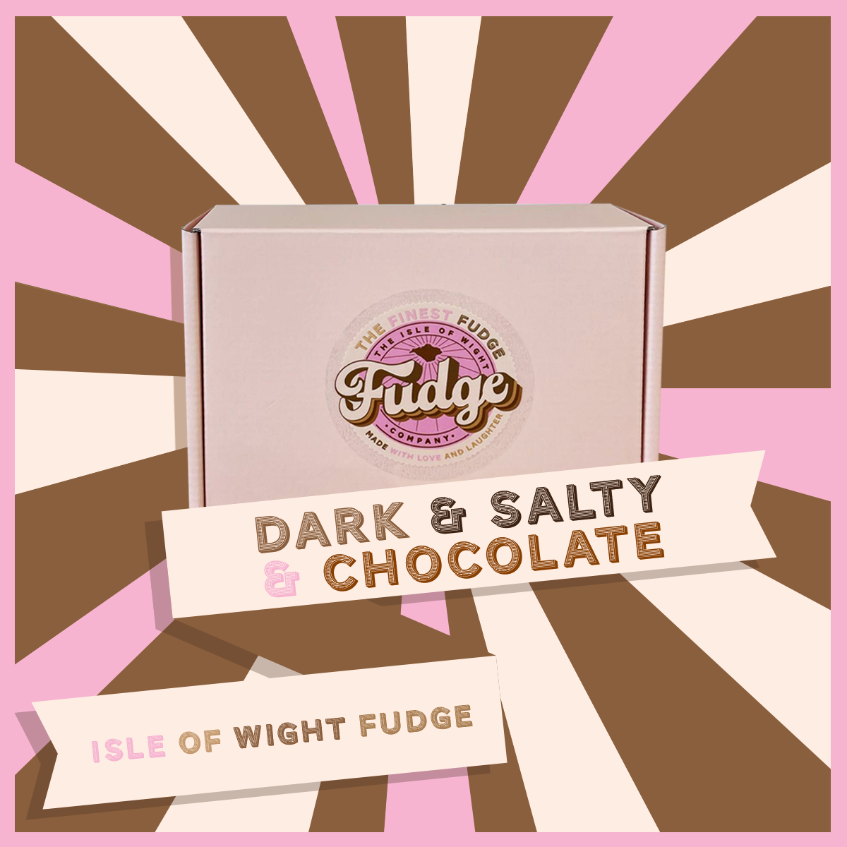 A box of double cream and sea salt isle of wight fudge