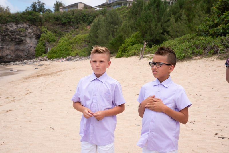 two young children on beach