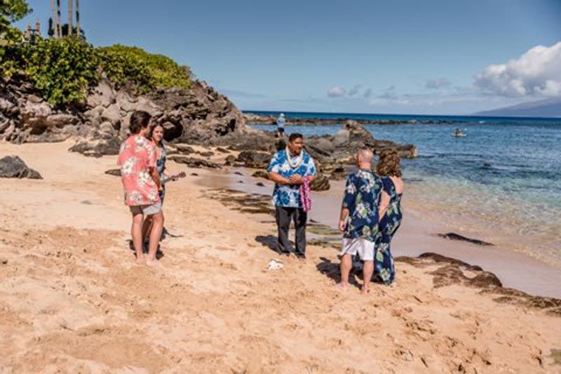 group of people on beach