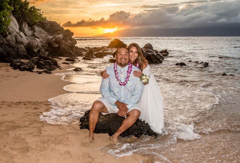couple sitting on beach