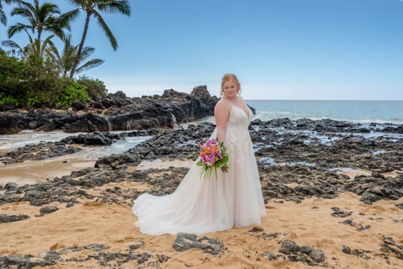 bride on beach