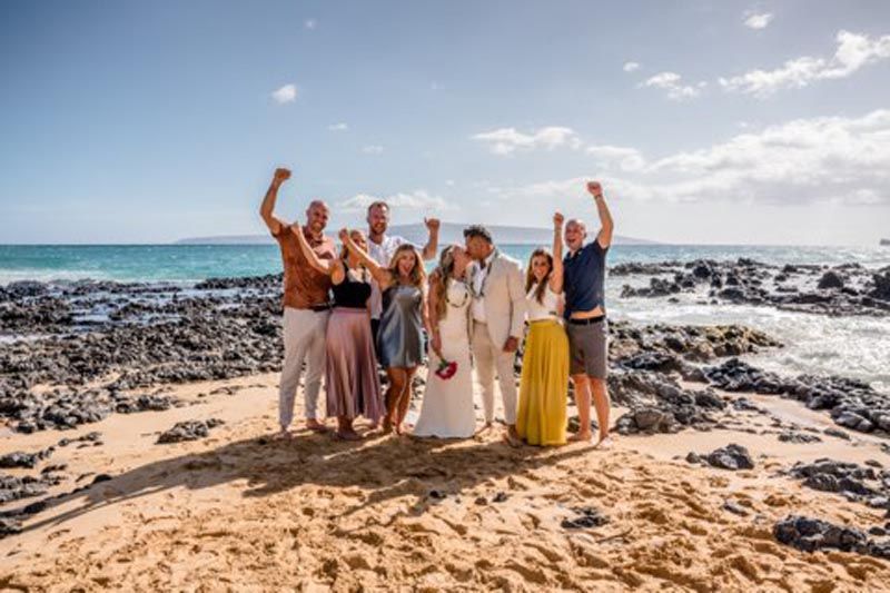 group by water on beach