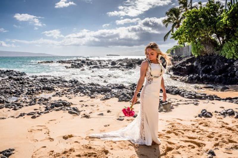 woman standing on beach