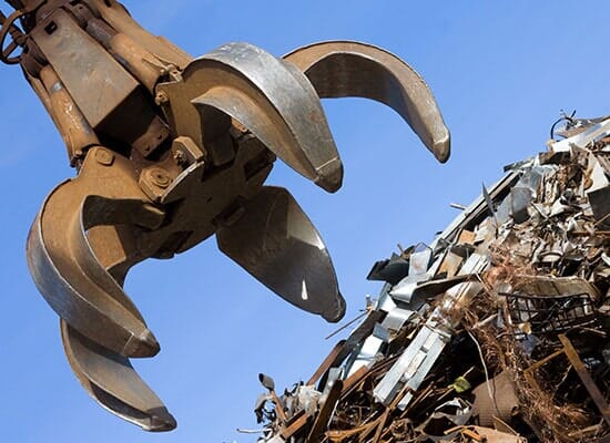 Crane About To Grab Sheet Metal - Recycling in Orem, UT