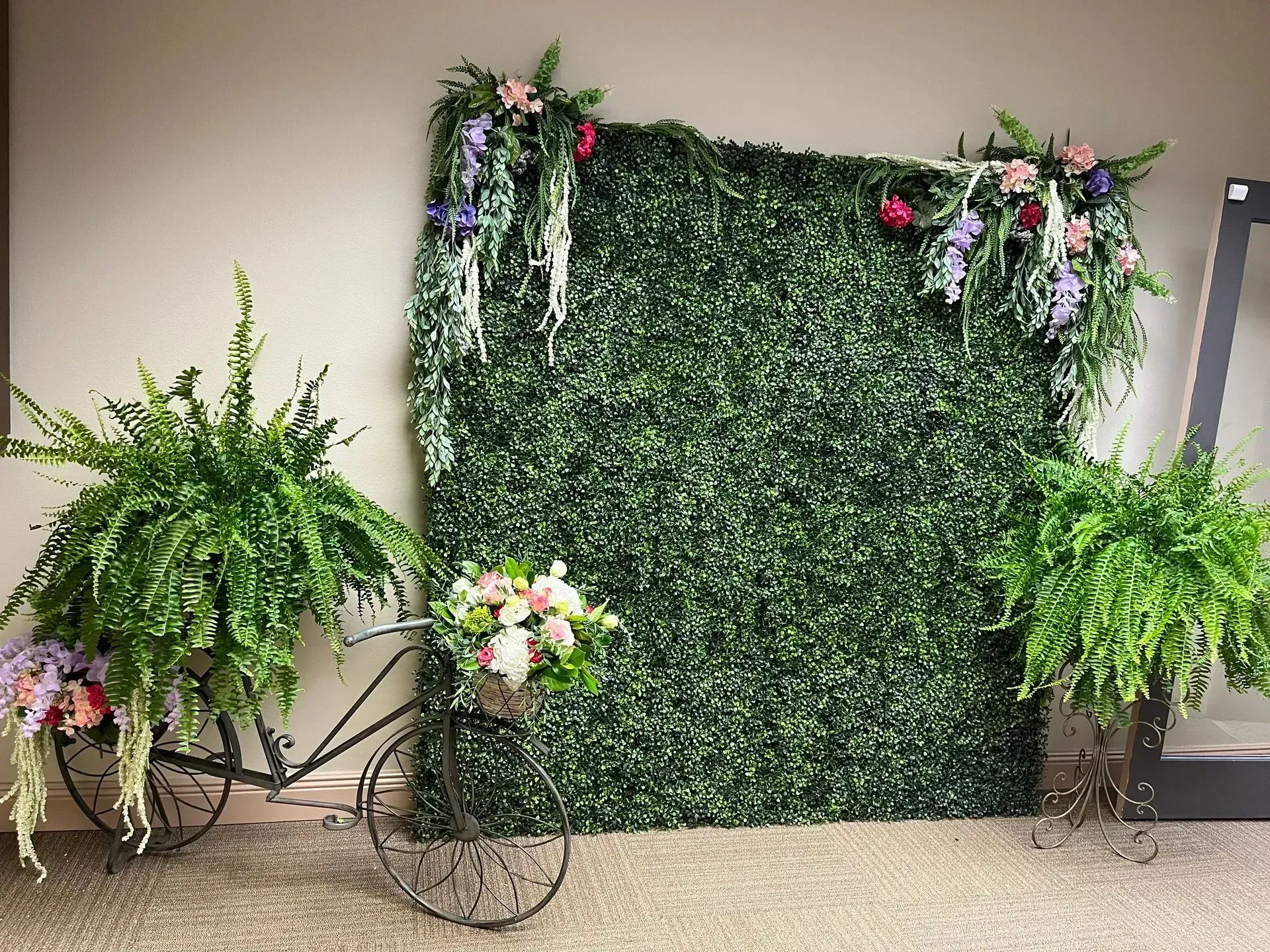 greenery photo wall