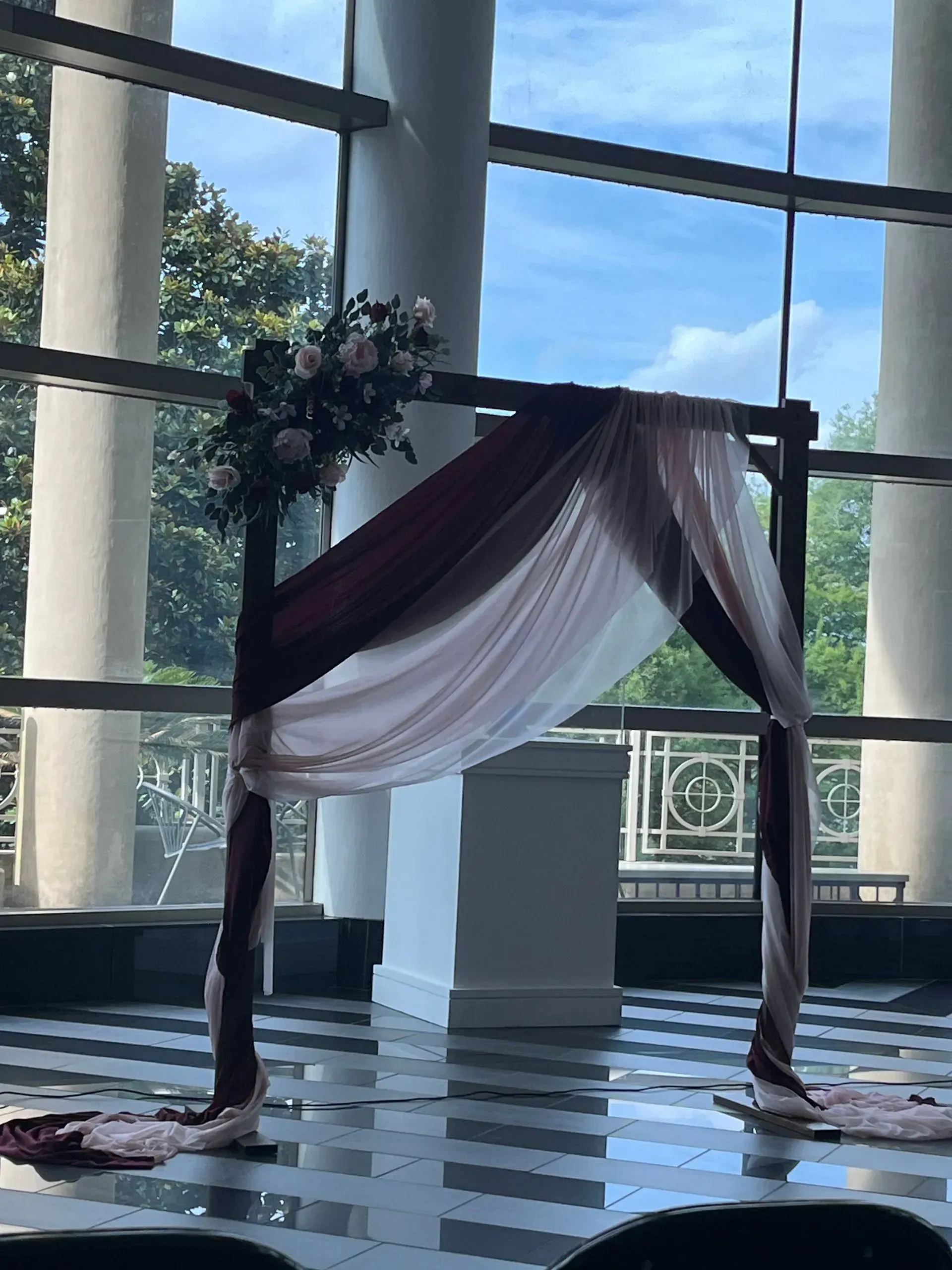 Floral decor by window