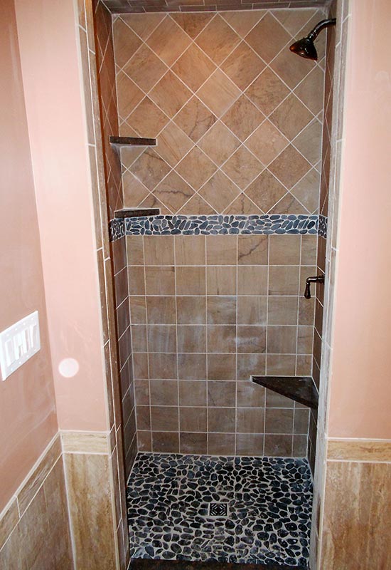 bathroom remodel glass tile shower central KY