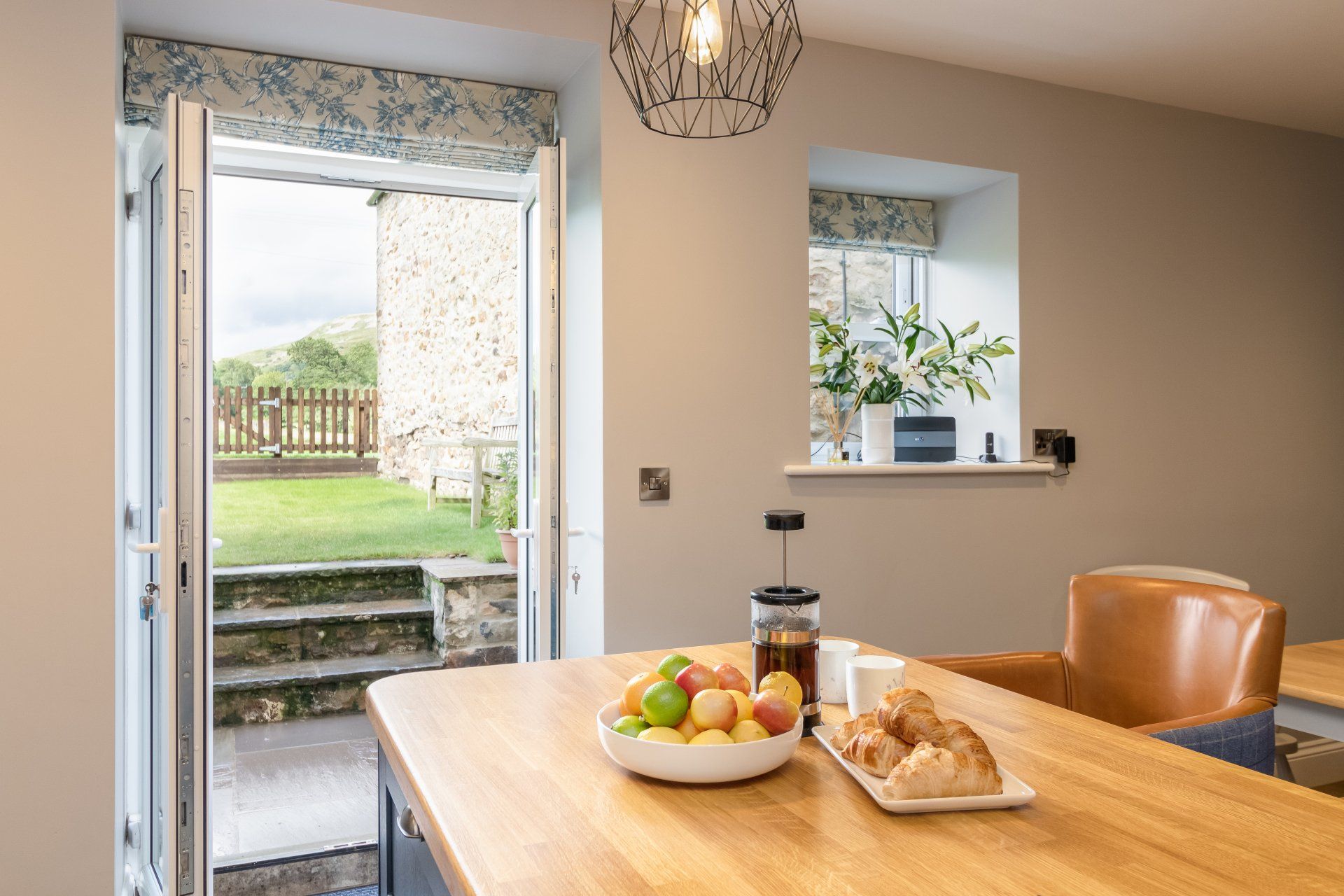 French doors to garden