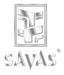 Un logo argentato per un'azienda chiamata Sava's