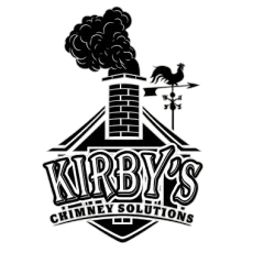 Kirby's Chimney Solutions logo with a red chimney, smoke, and company name