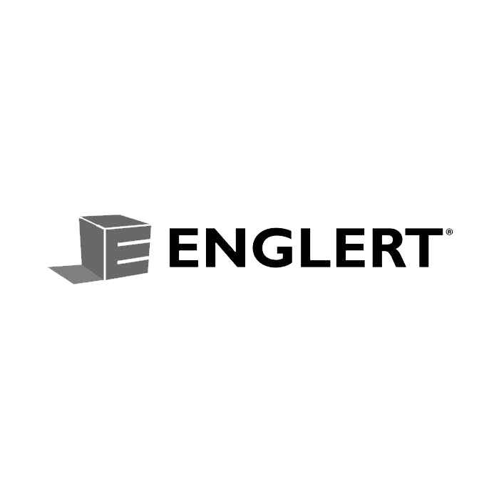 A black and white logo for a company called englert.