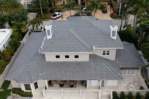 A residential home after a flashing roof repair