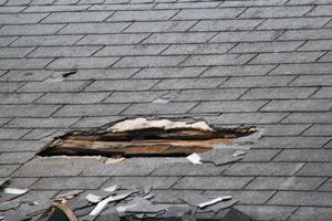 A roof in need of structural repair