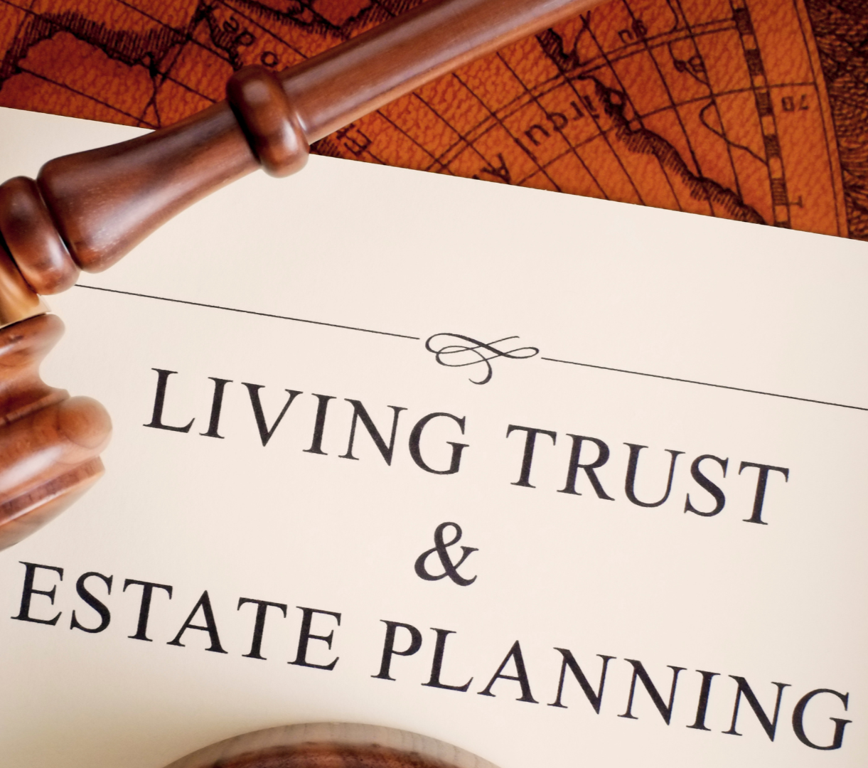 Gavel resting on a document titled 