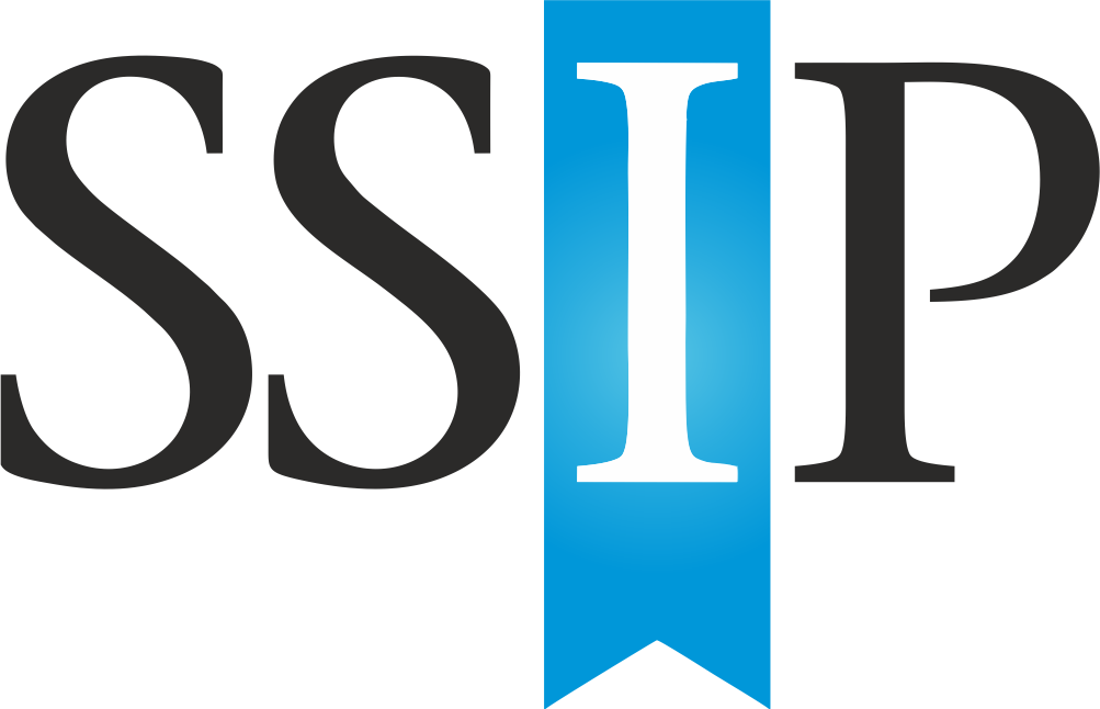 SSIP logo with dark letters and a blue banner behind the “I”.
