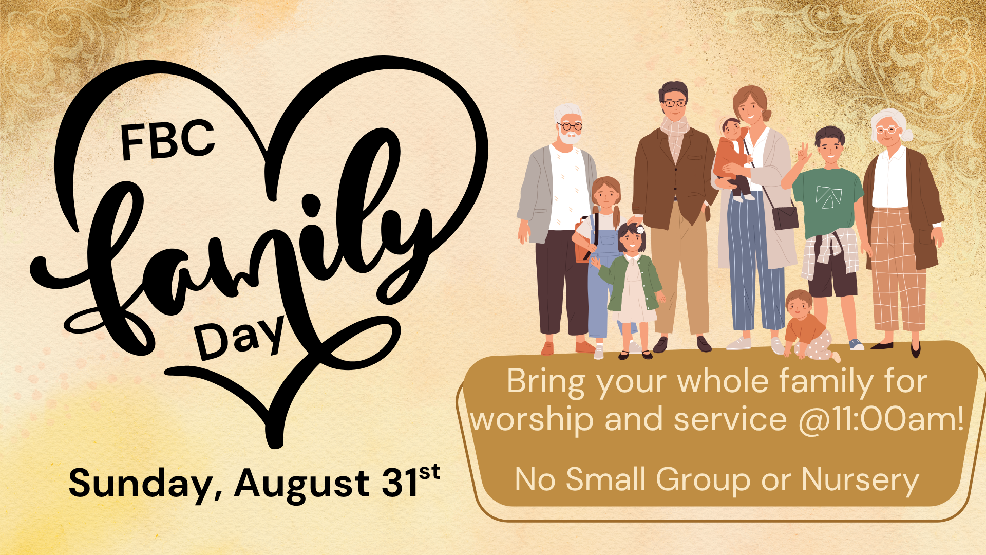 A poster for family day on sunday , august 31.