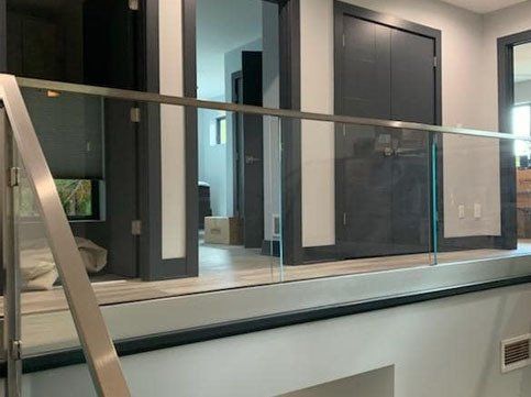 Metal Railings and Glass Panels in Local Office Space