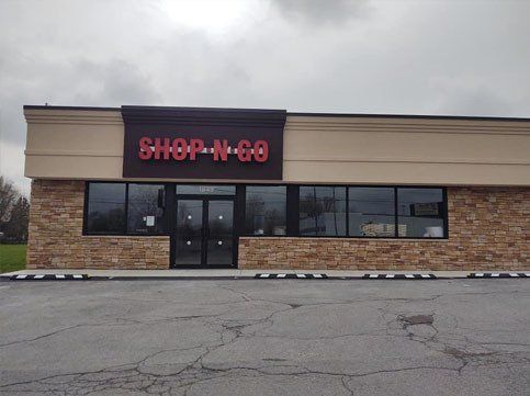 Commercial Storefront Windows at Local Shop N Go