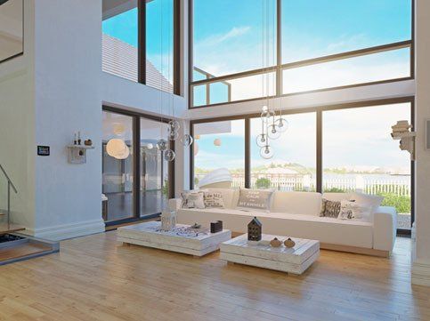 Large Windows in Contemporary Home