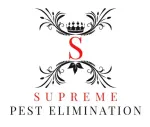 A logo for Supreme Pest Elimination with a crown
