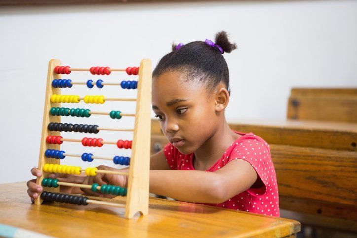 Girl using an abacus