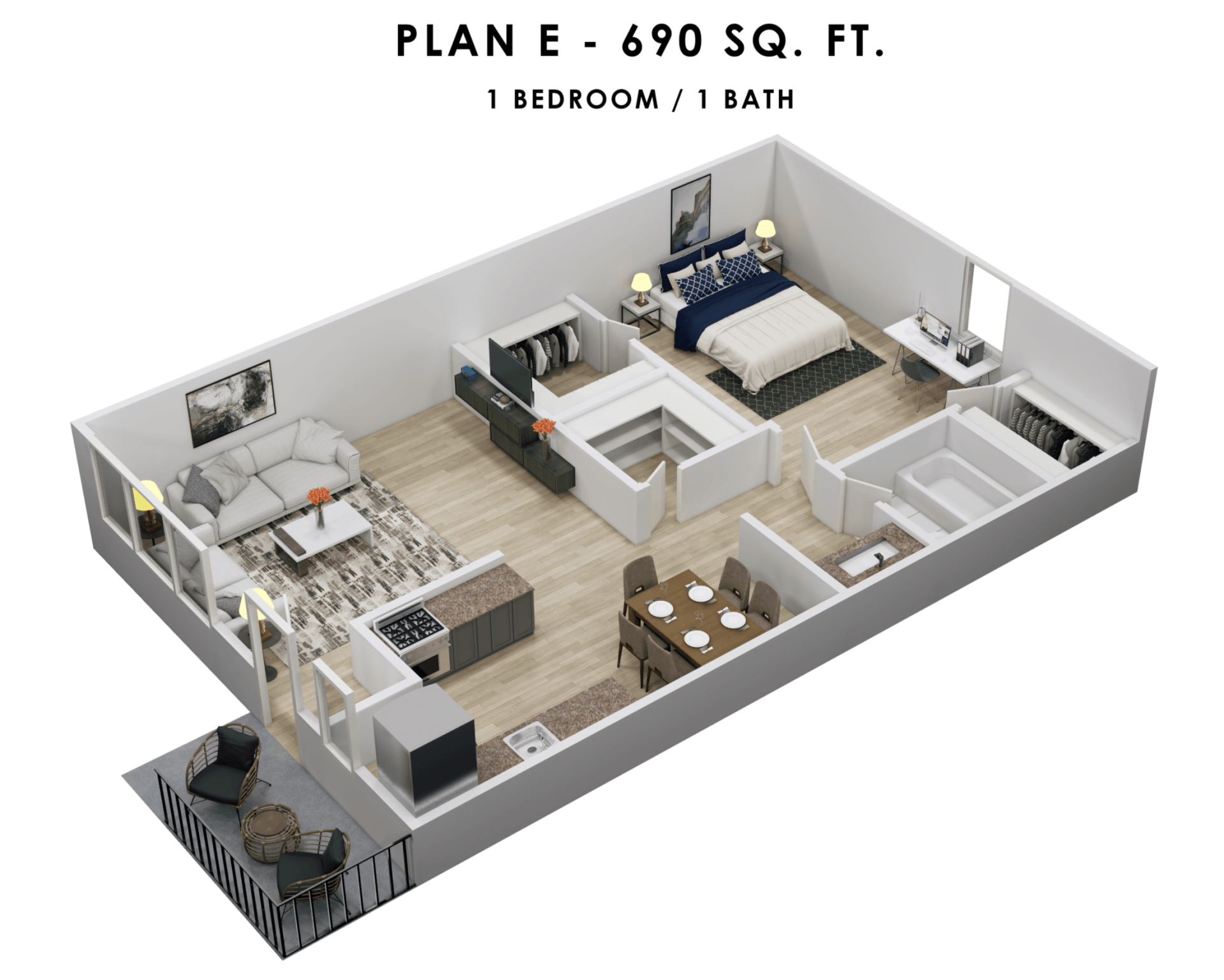 Renovated 1 bed Apt, walk to Spring branch ISD school