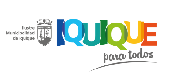 Logotipo de la municipalidad de Iquique: texto colorido