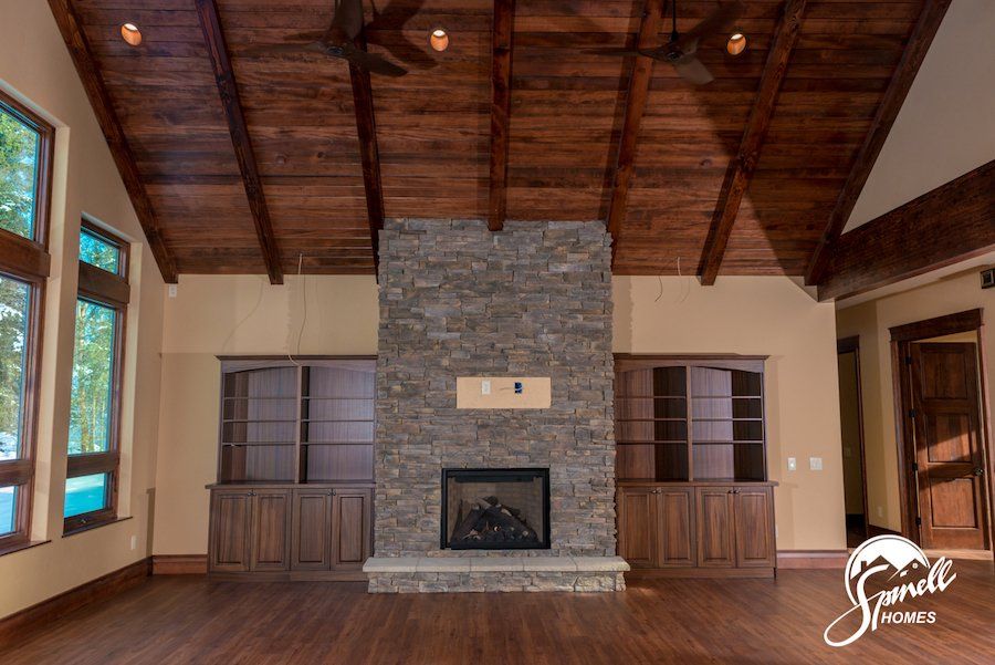 Spinell Homes | New Custom Homes | Anchorage Alaska | Fire Place | Chimney |  Mantle |