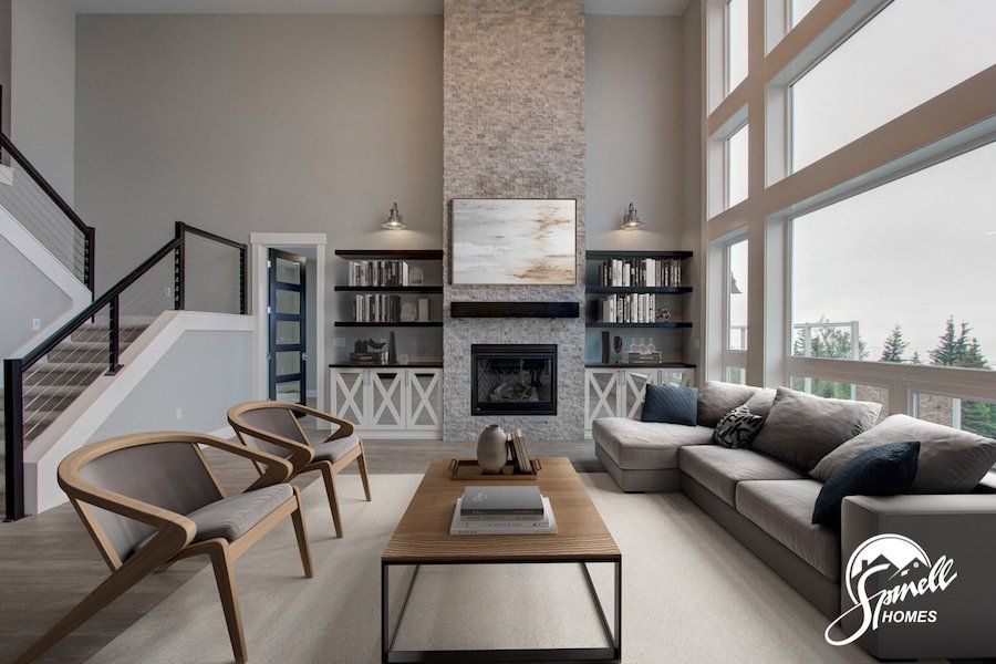 Spinell Homes | New Custom Homes | Anchorage Alaska | Fire Place | Chimney |  Mantle |