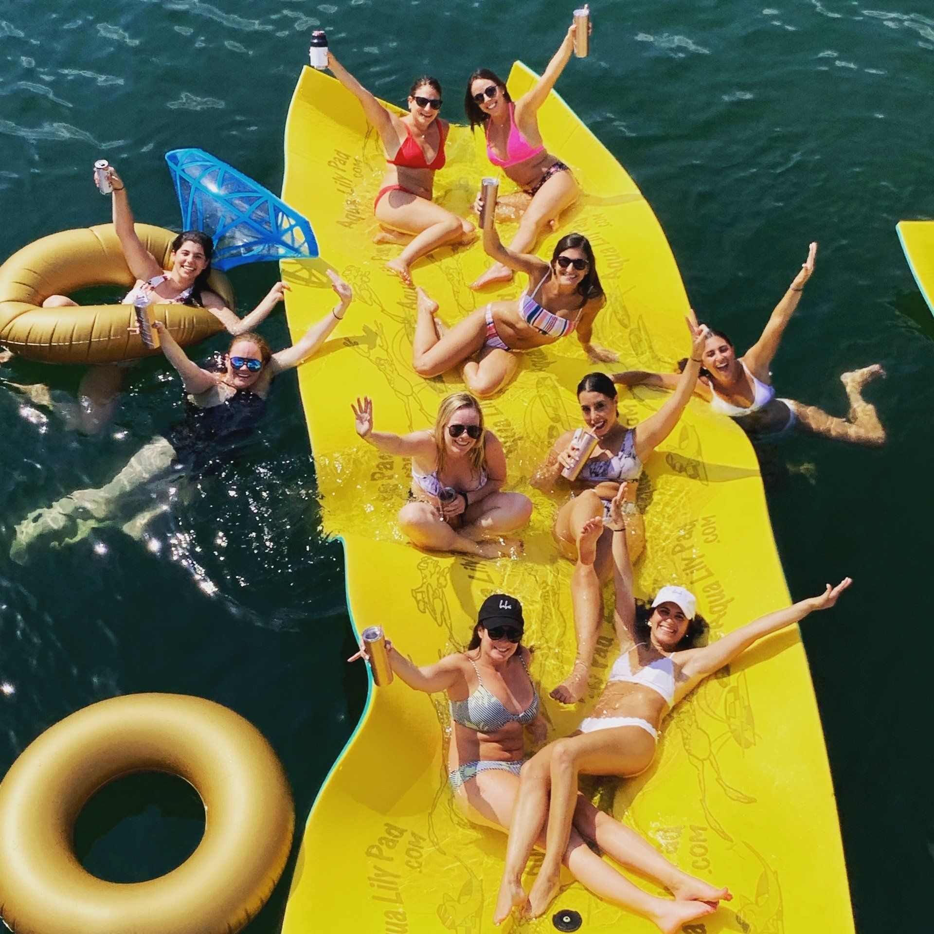 bachelorette party on a boat on Lake Travis in Austin, Texas