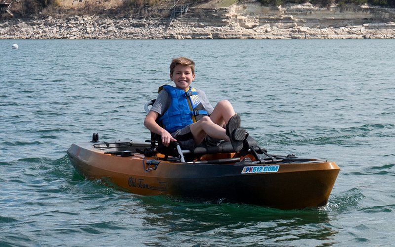 child on an Austin Pedal Kayaks in Austin, Texas