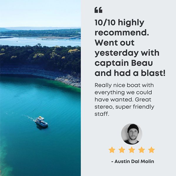 boat rental testimonal from Austin Dal Molin
