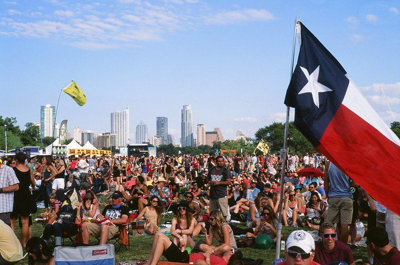 crowd at the Austin City Music Festival (ACL) in Austin, Texas